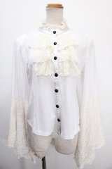 Qutie Frash / 姫袖ブラウス  白 Y-25-01-10-101-QU-BL-SZ-ZY