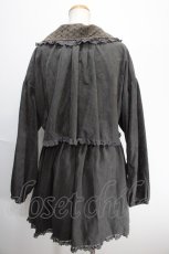 画像2: 【SALE】merry jenny / レースカラー2wayトレンチワンピース F チャコールグレー Y-25-01-10-150-LO-OP-SZ-ZT324 (2)