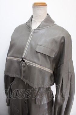 画像3: Melt the lady / チェーンレザーライクロングコート F グレー Y-25-01-10-172-PU-CO-SZ-ZT-C034