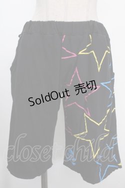 画像1: LOVER'S ROCK / 星柄ハーフパンツ  黒 Y-25-01-10-185-PU-PA-SZ-ZY