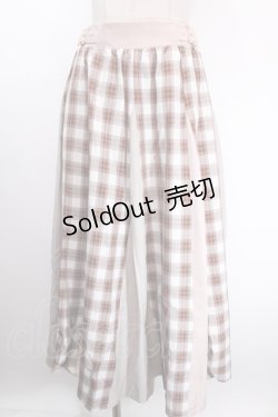 画像1: axes femme / サイドバックル柄切替スカート F 茶 Y-25-01-13-100-AX-SK-SZ-OS