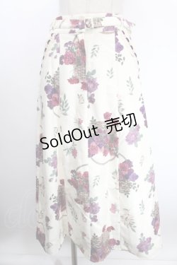 画像1: axes femme / バスケットブーケ柄スカート M 生成り Y-25-01-13-101-AX-SK-SZ-OS