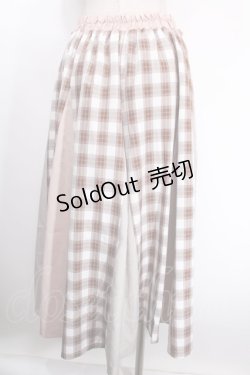 画像2: axes femme / サイドバックル柄切替スカート F 茶 Y-25-01-13-118-AX-SK-SZ-OS