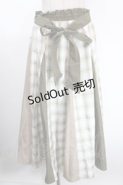 画像1: axes femme / 切替ロングフレアスカート F グリーン Y-25-01-13-119-AX-SK-SZ-ZI