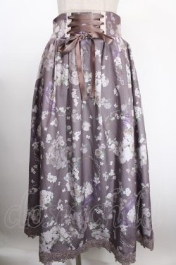 画像1: axes femme / ローズリース柄スカート F グレージュ Y-25-01-13-122-AX-SK-SZ-ZT009