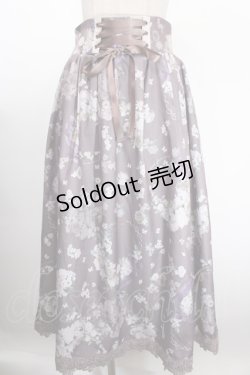 画像1: 【SALE】axes femme / ローズリース柄スカート F グレージュ Y-25-01-13-122-AX-SK-SZ-ZT009