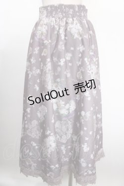画像2: 【SALE】axes femme / ローズリース柄スカート F グレージュ Y-25-01-13-122-AX-SK-SZ-ZT009