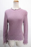 axes femme / 袖レースメローニットプルオーバー F ラベンダー Y-25-01-13-020-AX-TO-SZ-ZT347