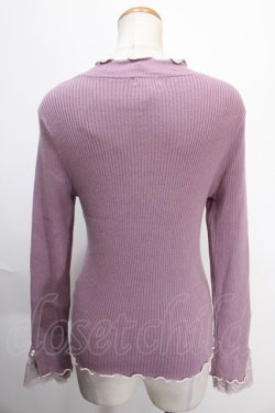 画像2: axes femme / 袖レースメローニットプルオーバー F ラベンダー Y-25-01-13-020-AX-TO-SZ-ZT347