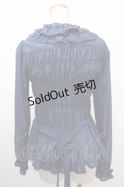 画像2: metamorphose / スクエアあきリボンブラウス  ネイビー Y-25-01-14-019-ME-BL-SZ-ZY