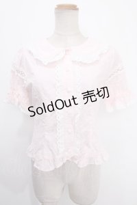 BABY,THE STARS SHINE BRIGHT / はわせ5分袖ブラウス  ピンク Y-25-01-14-024-BA-BL-SZ-ZY