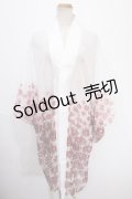 axes femme kawaii / 彼岸花柄シアー着物風羽織 M 白 Y-25-01-14-031-AX-TO-SZ-OS
