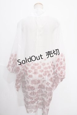 画像2: axes femme kawaii / 彼岸花柄シアー着物風羽織 M 白 Y-25-01-14-031-AX-TO-SZ-OS