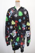 NieR Clothing / CHRISTMAS DESIGN HOODIE  黒 Y-25-01-16-060-PU-TO-SZ-ZT253