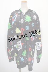 NieR Clothing / CHRISTMAS DESIGN HOODIE  黒 Y-25-01-16-060-PU-TO-SZ-ZT253