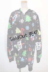 NieR Clothing / CHRISTMAS DESIGN HOODIE  黒 Y-25-01-16-060-PU-TO-SZ-ZT253