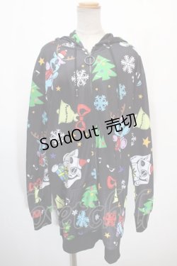 画像1: NieR Clothing / CHRISTMAS DESIGN HOODIE  黒 Y-25-01-16-060-PU-TO-SZ-ZT253