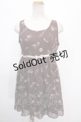 Ank Rouge / 総柄ワンピース  茶 Y-25-01-16-072-CA-OP-SZ-ZY
