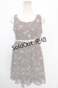 Ank Rouge / 総柄ワンピース  茶 Y-25-01-16-072-CA-OP-SZ-ZY