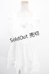 BABY,THE STARS SHINE BRIGHT / ハートエプロン  白×白 Y-25-01-16-084-BA-OP-SZ-ZY