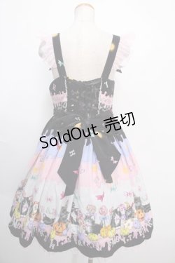 画像2: BABY,THE STARS SHINE BRIGHT / Soiree Au Chat Noir柄スカラップジャンパースカート  黒 Y-25-01-16-085-BA-OP-SZ-ZY