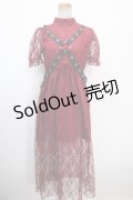 Jamieエーエヌケー / ハーネス付きレースワンピース  ワイン Y-25-01-16-090-LO-OP-SZ-ZS