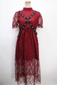 Jamieエーエヌケー / ハーネス付きレースワンピース  ワイン Y-25-01-16-090-LO-OP-SZ-ZS