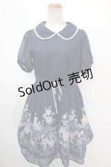 axes femme POETIQUE / 花柄ストライプワンピース  紺 Y-25-01-16-096-AX-OP-SZ-OS