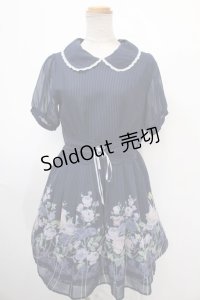 axes femme POETIQUE / 花柄ストライプワンピース  紺 Y-25-01-16-096-AX-OP-SZ-OS
