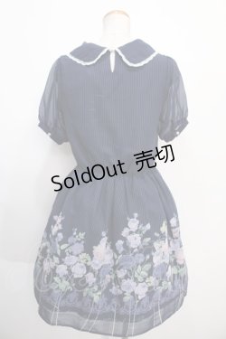 画像2: axes femme POETIQUE / 花柄ストライプワンピース  紺 Y-25-01-16-096-AX-OP-SZ-OS