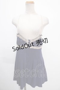 mon lily / ビスチェ風チュニック M 紺 Y-25-01-16-099-LO-OP-SZ-ZY