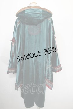 画像2: Ozz oneste / フード付きベロア着物袖ロングカーディガン  グリーン Y-25-01-16-123-OO-JA-SZ-ZT055