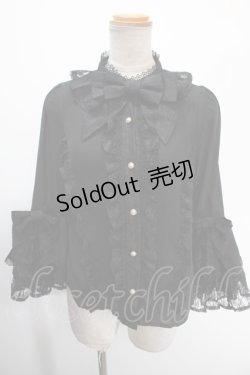 画像1: axes femme Kawaii / 姫袖7分丈ブラウス  黒 Y-25-01-16-027-AX-BL-SZ-OS