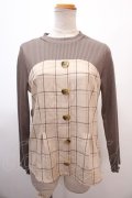 axes femme / ビスチェ風切替トップス M ベージュ Y-25-01-22-069-AX-TO-SZ-ZT347