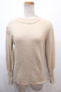 axes femme / ビジューニットインナープルオーバー M ゴールド Y-25-01-22-076-AX-TO-SZ-ZT347