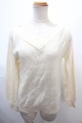 axes femme / バイカラーＶネックニットプルオーバー M 生成り Y-25-01-22-083-AX-TO-SZ-ZT312