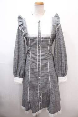 画像1: Honey Cinnamon / チェックワンピース  グレー Y-25-01-22-121-LO-OP-AS-ZT442