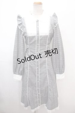 画像1: Honey Cinnamon / チェックワンピース  グレー Y-25-01-22-121-LO-OP-AS-ZT442