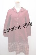 axes femme / チェックシャツワンピース  赤 Y-25-01-22-136-AX-OP-SZ-ZT137