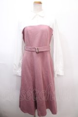 axes femme / ドッキングワンピース  白×ピンク Y-25-01-22-145-AX-OP-SZ-ZI