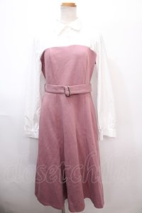 axes femme / ドッキングワンピース  白×ピンク Y-25-01-22-145-AX-OP-SZ-ZI