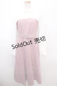 axes femme / ドッキングワンピース  白×ピンク Y-25-01-22-145-AX-OP-SZ-ZI