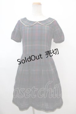 画像1: Jane Marple / オリジナルタータンのミニワンピース M グリーン Y-25-01-22-157-JM-OP-SZ-ZY