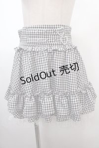 Ank Rouge / フロントハートベルトギンガムスカパン M ブラック Y-25-01-22-189-CA-SK-SZ-ZY