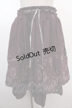 画像1: axes femme / 夜空刺繍スカート  パープル Y-25-01-22-201-AX-SK-SZ-ZT417