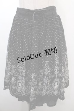画像1: axes femme / アリス柄スカート M 黒 Y-25-01-22-211-AX-SK-SZ-ZI