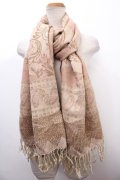 axes femme / ローズジャガードストール  ベージュｘピンク Y-25-01-22-026-AX-ZA-AS-ZT301