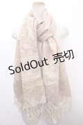 axes femme / ローズジャガードストール  ベージュｘピンク Y-25-01-22-026-AX-ZA-AS-ZT301