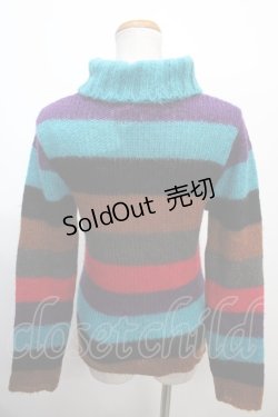 画像2: 【SALE】ALGONQUINS / カラフルボーダーニット  カラフル Y-25-01-23-047-AL-TO-SZ-ZT096