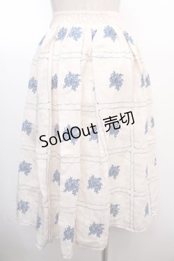 画像2: an another angelus / タイル総刺繍ギャザースカート F オフホワイト Y-25-01-23-054-CA-SK-SZ-ZY